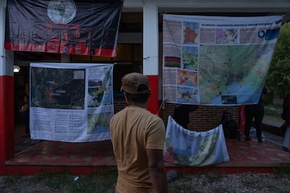Aspecto del Caracol zapatista Jacinto Canek durante el Encuentro Internacional El Sur Resiste 2023, San Cristóbal de las Casas