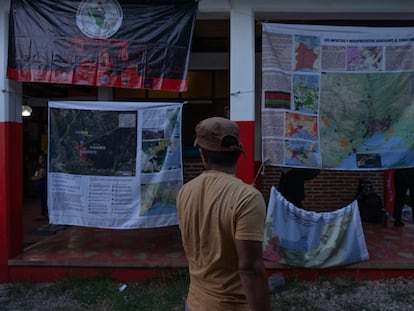 Aspecto del Caracol zapatista Jacinto Canek durante el Encuentro Internacional El Sur Resiste 2023, San Cristóbal de las Casas