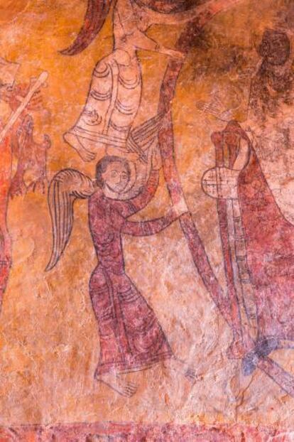 Frescos románicos de la ermita de San Esteban de Viguera, en La Rioja.