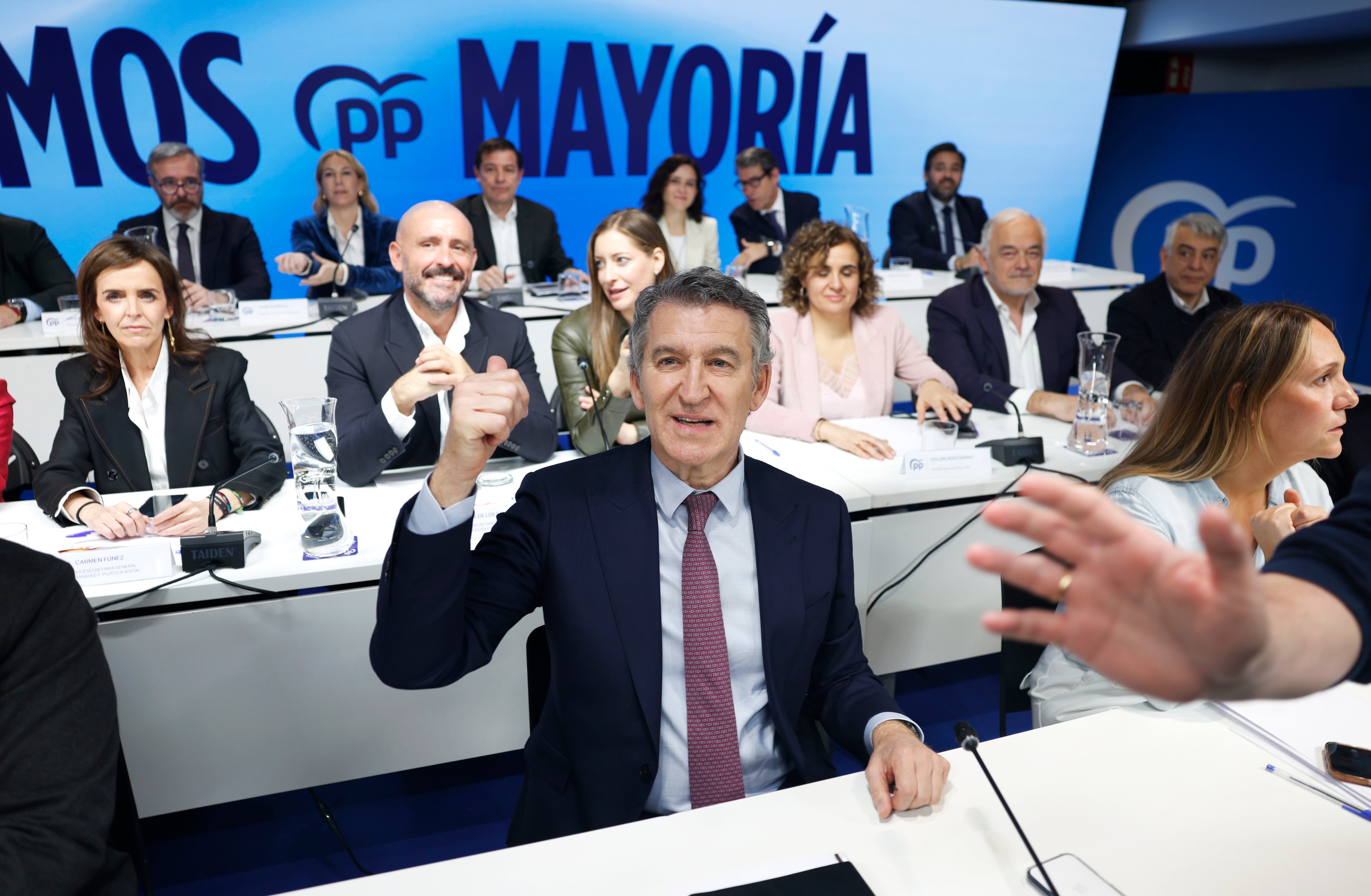 El líder del PP, Alberto Núñez Feijóo, en la reunión de la Junta Directiva Nacional del partido en la sede del PP en la calle Génova.