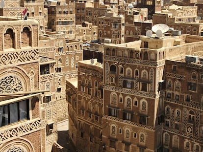 Saná (Yemen), ciudad declarada patrimonio de la humanidad por la Unesco.