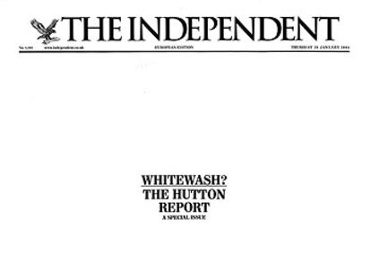 Primera página del diario británico <i>The Independent</i> de ayer.