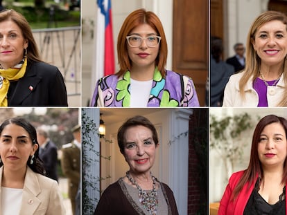 Pilar Cuevas, Paloma Zúñiga, Ivonne Mangelsdorff, María Pardo, Gloria Hutt y Karen Araya.