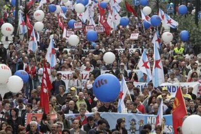 Imagen de la manifestación convocada ayer por la CIG en Vigo.