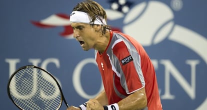 Ferrer celebra su victoria ante Gasquet. 