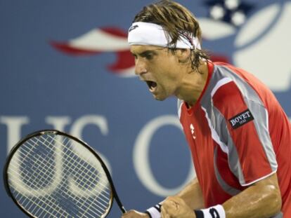 Ferrer celebra su victoria ante Gasquet. 