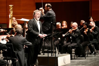 El barítono Christian Gerhaher durante Un réquiem alemán de Brahms junto a Andris Nelsons y la Gewandhaus, el pasado 29 de agosto en el Kursaal de San Sebastián
Crédito: Quincena Musical-Iñigo Ibáñez