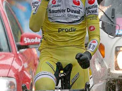 Iban Mayo, en su última victoria, una etapa del Giro de 2007.