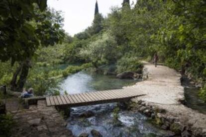 Sendero en la reserva natural de Banias, en los Altos del Golán.