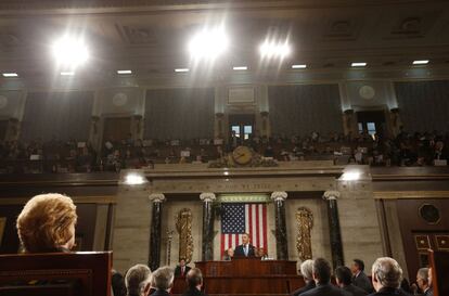 Aspecto general del Capitolio durante el discurso de Barack Obama.