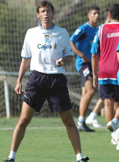 Ziganda, en un entrenamiento del Xerez.