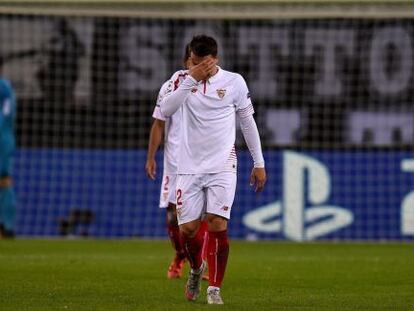 Konoplyanka, desolado tras la eliminación del Sevilla.