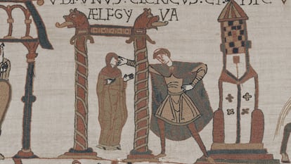Fragmento del tapiz de Bayeux.