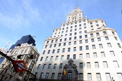 Sede histórica de Telefónica en la Gran Vía madrileña.