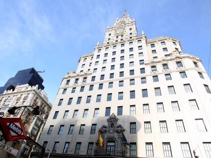 Sede histórica de Telefónica en la Gran Vía madrileña.