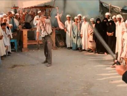 Indiana Jones frente al espadach&iacute;n.