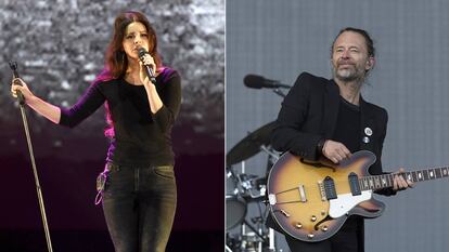 Lana Del Rey actuando en el Auditorio Bill Graham de California en septiembre y Thom Yorke, de Radiohead, en Glasgow.