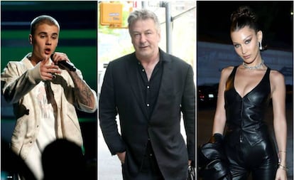 Justin Bieber, Alec Baldwin y Bella Hadid.