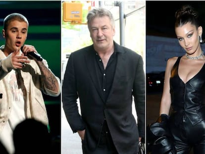 Justin Bieber, Alec Baldwin y Bella Hadid.