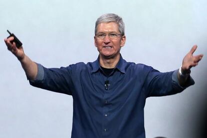 Tim Cook durante la presentaci&oacute;n del pasado 9 de septiembre en Cupertino.