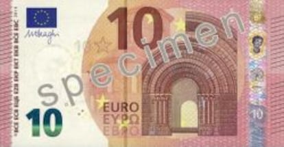 Frontal del nuevo billete de 10 euros