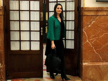 La portavoz parlamentaria de Cs a liderar el partido, Inés Arrimadas, en el Congreso.