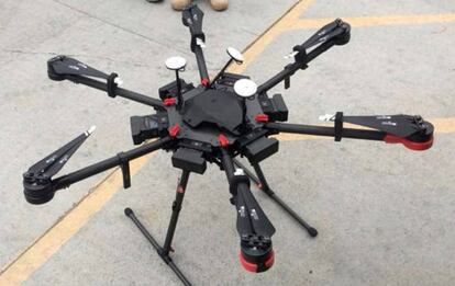 Imagen del drone usado para trasladar droga de México a Estados Unidos.