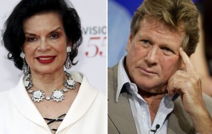 Bianca Jagger y Ryan O'Neal.