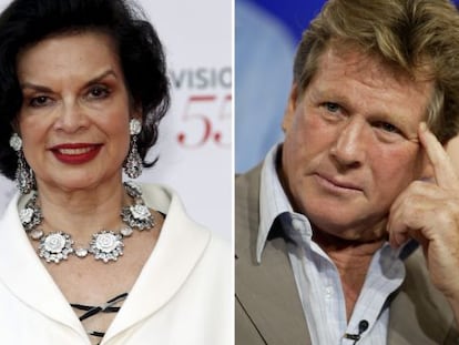 Bianca Jagger y Ryan O'Neal.