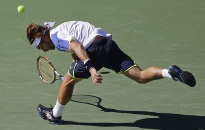 Ferrer no consigue devolver una bola ante Gasquet.