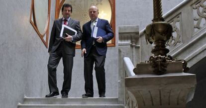 José Ciscar y Màximo Buch, antes de la conferencia de prensa del Consell.
