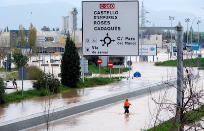 Aspecto de la carretera C-260 a la altura de Figueres.