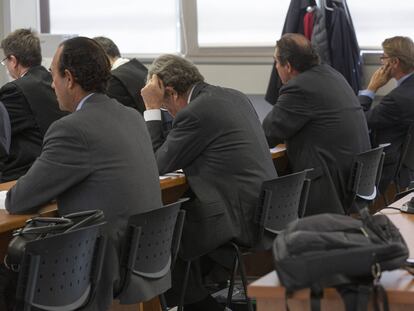 Joaquín Maldonado, José Antonio Noguera, Ernesto Moreno y Pablo Broseta, en noviembre en la Audiencia de Valencia.