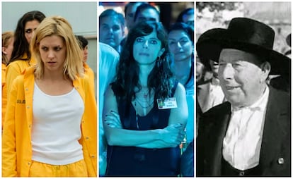 Maggie Civantos en 'Vis a vis', Maribel Verdú en 'Now & Then', y Pepe Isbert en 'Bienvenido Mr. Marshall'.