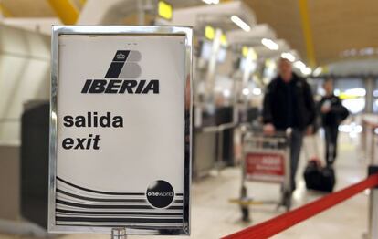 Mostradores de Iberia en la T-4 de Barajas.