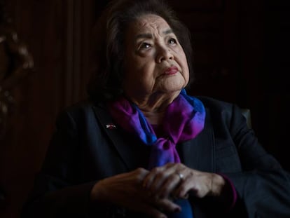 La japonesa Setsuko Thurlow superviviente de Hiroshima, en Casa de América, en Madrid.