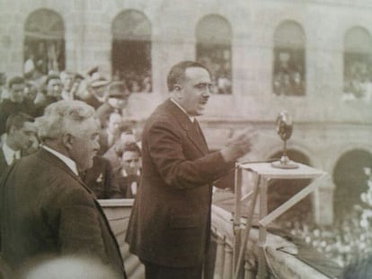 Discurso de Marcelino Oreja en Gernika a favor del Estatuto.