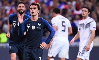 Griezmann celebra su segundo gol a Alemania.