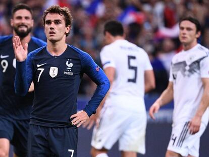 Griezmann celebra su segundo gol a Alemania.