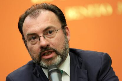 El canciller mexicano Luis Videgaray en una conferencia de prensa.