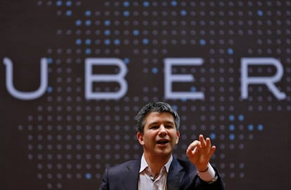 Travis Kalanick, fundador de Uber, en la sede de ła empresa.