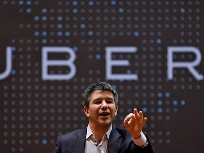 Travis Kalanick, fundador de Uber, en la sede de ła empresa.