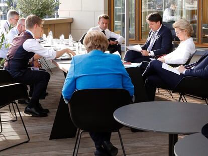 Reunión de los líderes europeos en julio para buscar acuerdos para combatir los efectos de la pandemia.