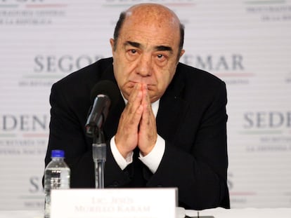 Jesús Murillo Karam durante una conferencia de prensa en 2014.