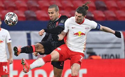 Thiago, en el partido contra el Leipzig.