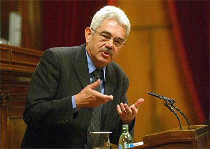 Pasqual Maragall, durante el debate de investidura en el Parlament.