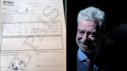 A la izquierda, el documento que firmó el perito del seguro del restaurante el 29 de diciembre de 2022. A la derecha, Miguel Ángel Rodríguez, jefe de gabinete de Isabel Díaz Ayuso.