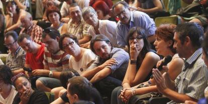 Pablo Iglesias en una asamblea de Podemos, el pasado junio.