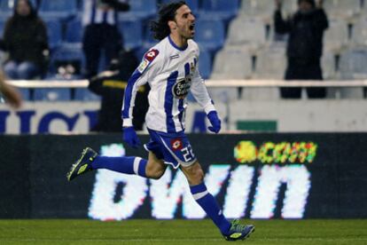 Juan Rodríguez celebra el gol