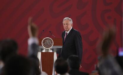 El presidente de México, Andrés Manuel López Obrador, en rueda de prensa.